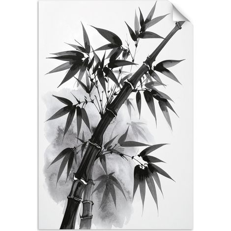 Autocollant Film Feuilles de bambou noir et blanc 70x100 (1/3)