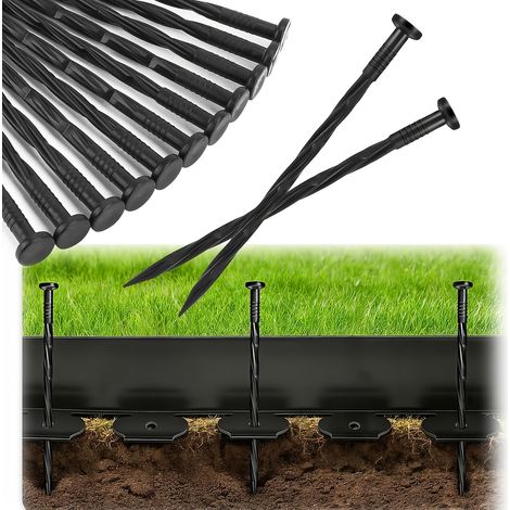 20 piquets de jardinage — Piquets de sol en plastique, bande d'isolation, ancrages de fixation, piquets de bordure (1/5)