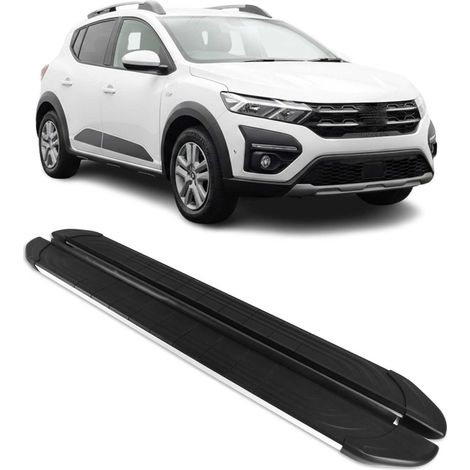OMAC Trittbretter für Dacia Sandero Stepway 2021-2026 Alu Schwarz-Silber