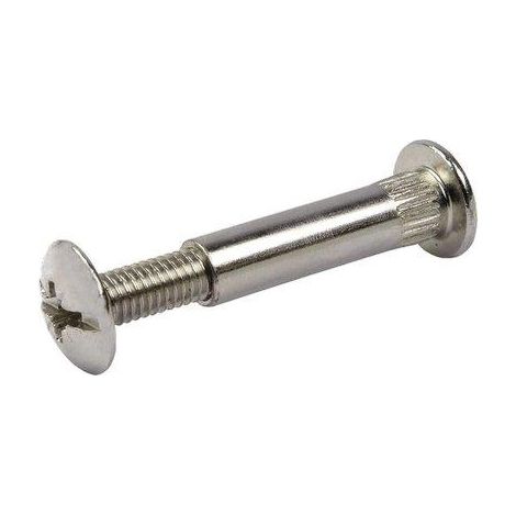 VITE GIUNZIONE MOBILI CANNOCCHIALE ACCIAIO - NICHELATO MM 8 VITE M 6 MM 31/46- 200 pezzi