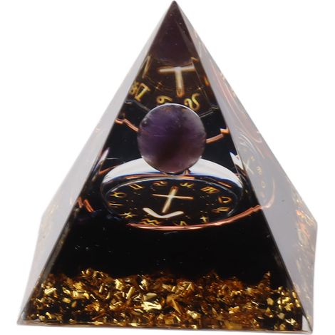 Pyramide Orgonite 5cm pour Énergie Positive - Pyramide de Cristal de Guérison, Générateur d'Énergie des Chakras et du Zodiaque, Méditation Sagittaire (1/5)