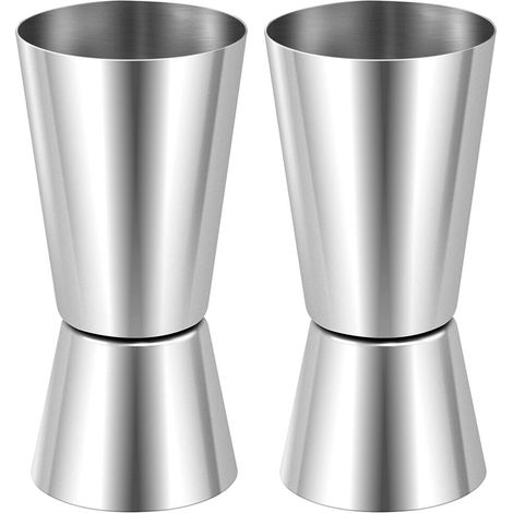 Vaso medidor de 25 ml/50 ml, medidor de ginebra, vaso medidor doble artesanal para fiestas, vino y bebidas, mezclador. (1/4)