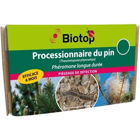 Phéromone pour processionnaire du pin – Insecticide biologique – Efficace 3 à 6 mois par capsule – Utiliser avec piège spécifique – Biotop