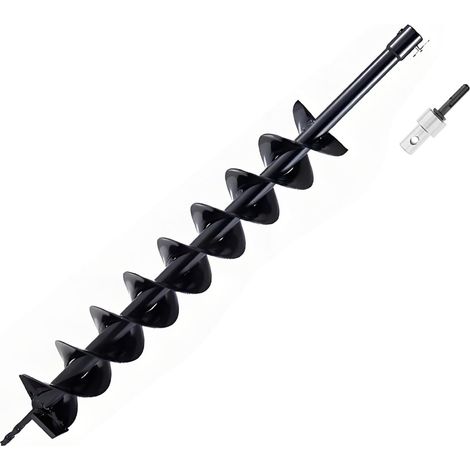 Tarière Ø 100 × 800 mm, emmanchement 20 mm, avec adaptateur SDS Tarière en acier laminé à froid avec double tranchant à 45°, emmanchement de 20 mm, adaptateur SDS et boulons de sécurité (1/5)