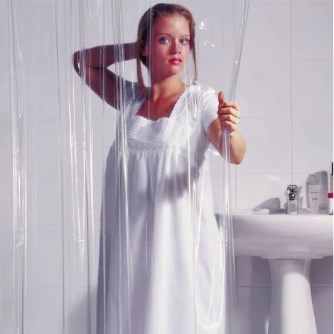 Rideau de douche transparent en plastique transparent pour salle de bain, climatiseur (1/5)
