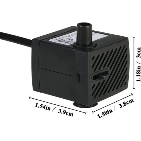 Mini Pompe à Eau Submersible 180 L/h pour Aquarium Étang Fontaine Statuaire et Culture Hydroponique Petite Pompe Aquatique Silencieuse avec Cordon de 1,5m et Tuyau (1/5)