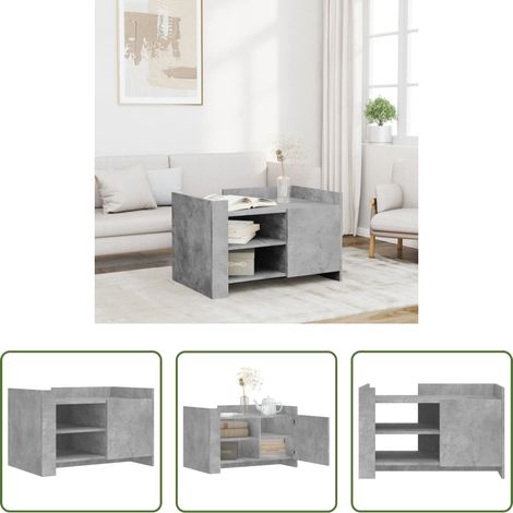 Holzwerkstoff Couchtisch - Couchtisch Betongrau 80x50x50 cm Holzwerkstoff (1/5)