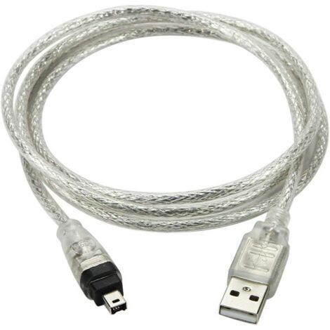 Câble de Cordon d’Adaptateur USB mâle vers FireWire IEEE 1394. 4 Broches mâles iLink pour Sony DCR-TRV75E DV (1/4)