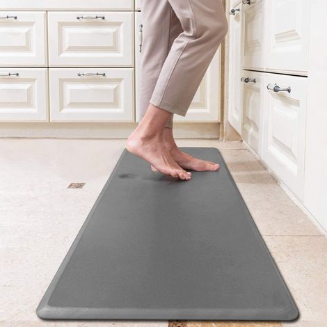 Tappeto Cucina Passatoia Rialzata Lavabile Spessa Antiscivolo Impermeabile Anti Fatica Rimbalzabile Soggiorno Ingresso Ufficio Aderente Antiscivolo Protettivo Grigio - 44x150 cm (1/5)