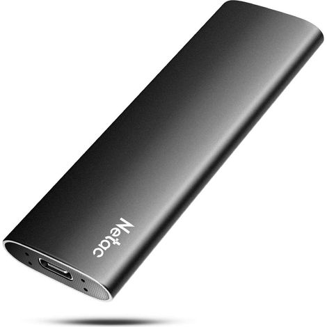 Netac 250 Go Externe SSD USB 3.2 Gén 2 Disque Dur Portatif Vitesse Jusqu'à 550MB/s (10 Gbps, Type-C, Aluminium) (1/5)