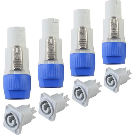 4 Pack Connecteur Powercon Mâle Et Femelle 3 Broches Pour Câble Alimentation Éclairage Scène (1/5)