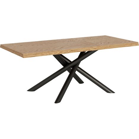 Tavolo Fisso 180x90 cm Vindral Rovere Scortecciato Gambe Antracite