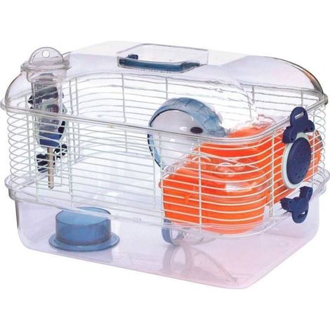 Käfig für Nagetiere für Hamster, Mäuse, aus Plastik, Zubehör inklusive, 36x24x35 cm (1/5)