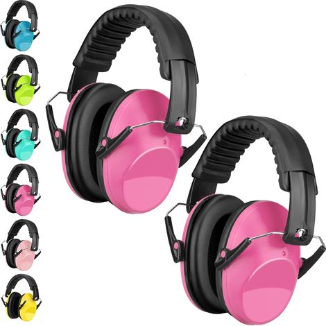 Casque Anti Bruit Enfant Lot de 2 - Réduction Sonore 26dB - ABS et Mousse - Pliable Réglable - Autisme Concert Voyage - 3 à 16 Ans
