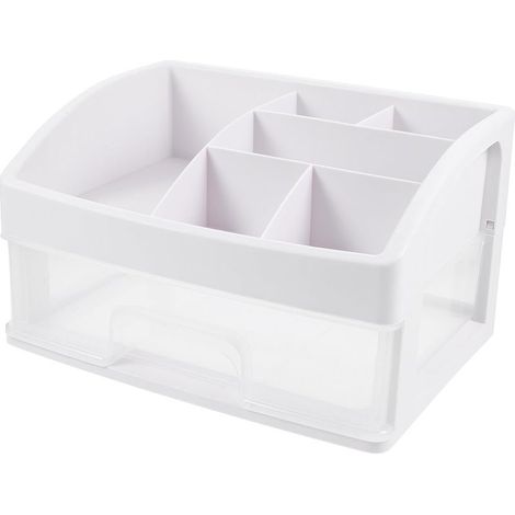 Boîte de rangement pour maquillage, petit tiroir de bureau, organisateur de cosmétiques, support de rangement anti-poussière pour produits de beauté (1/5)