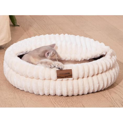 Panier Chat avec Couvercle, Lit pour Chat Forme Grotte Épais (1,41 KG), Coussin Douillet avec Toit, Niche Intérieure pour Cachette et Sommeil, 50x50x15 cm (1/5)