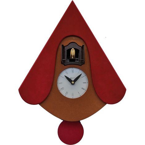Orologio a Cucù da Parete 30X34X10Cm Pirondini Italia New W Rosso