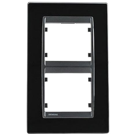 SIEMENS DELTA IRIS PLAQUE DOUBLE VERTICALE MÉTAL NOIR SIE267303 (1/2)
