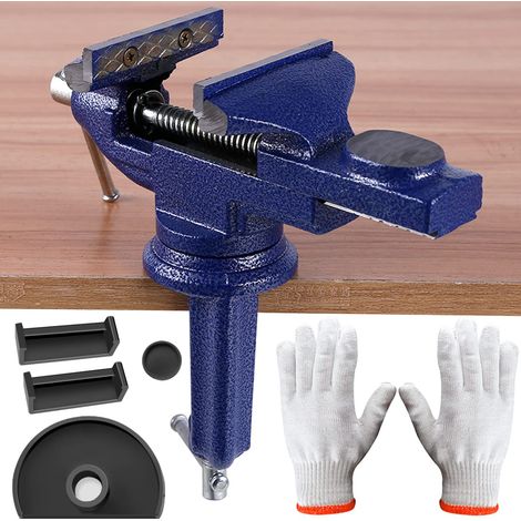 Etaux d établi, 80 mm Pince Étau de table Avec Base Pivotante à 360 Degrés, Etau Bricolage Outillage etau menuisier pour Travail du Bois Travail des Métaux Perçage (1/5)