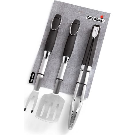 Ompagrill Set 3 Accessori Per Barbecue In Acciaio Inox