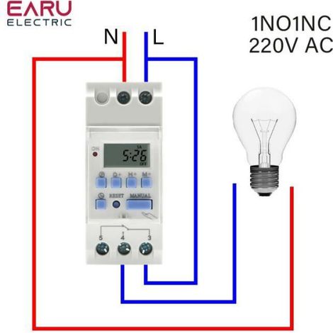 1NO1NC 220V CA - 30A - Thc15a Nouveau Type De Rail Din 2 Fils Hebdomadaire 7 Jours Programmable Minuterie Num (1/4)