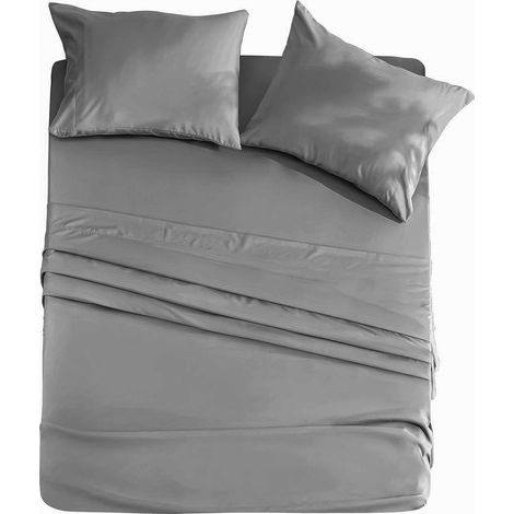 Ensemble de draps Color Sense 6 pièces, 800 fils, coton argenté riche, pour adulte, taille King - Poches profondes (1/5)