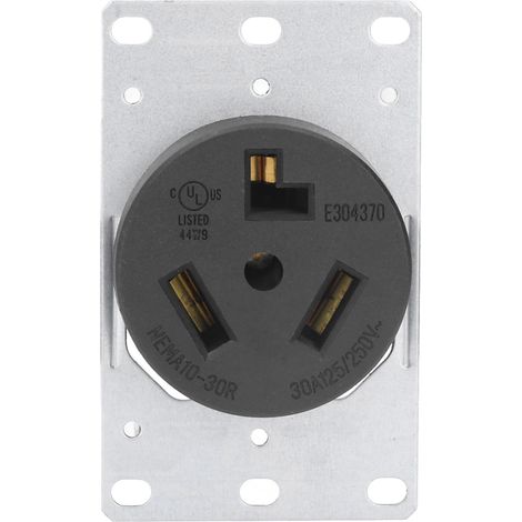 Prise électrique américaine 30A 250V NEMA 10-30R, 3 broches pour usage domestique (1/5)