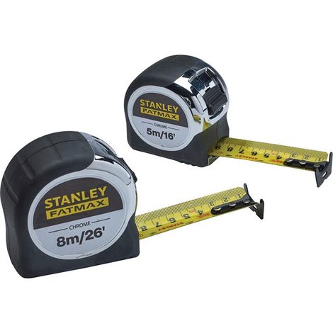 Stanley FatMax Tape Measures 8m 26ft and 5m 16ft STA538218 and STA538215