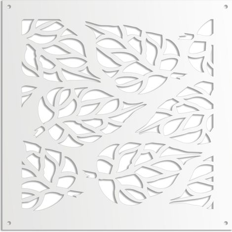 BUTTERLEAF - Panneau ajouré en PVC - Brise-soleil - Couleur : blanc - Dimension : 48x48 cm