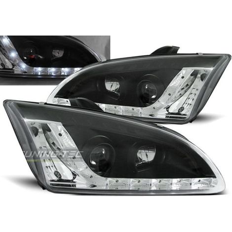 Paire de feux phares Ford Focus 04-08 Daylight noir-27361344 (1/2)