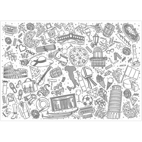 100 Sets de Table en Papier Italie DIN A3 carré - dv1000 (1/5)
