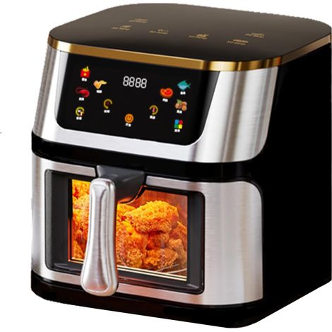 Friteuse À Air Chaud Xxl 10 Litres, 1400 W Avec Réglage De La Température Jusqu'à 200°C, Air Fryer Avec 10 Programmes, Minuterie, Manger Sainement Sans Huile, Cuire, Rôtir, Sécher (1/5)