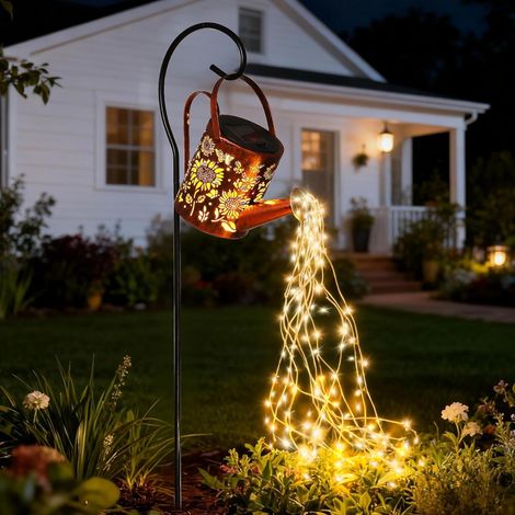 Solar Lights Garden Outdoor Sunflower Gardens Light, Gardening Gifts, My Solar Watering Can Lantern for Garden, Patio, Yard, Path Lantern Plant Decoration (1/5)