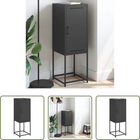 Stahl - Highboard Schwarz 36x39x107 cm Stahl (1/5)