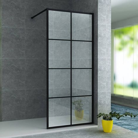 Aloni Duschwand Beko Rahmen schwarz matt 140x200 8mm (1/3)