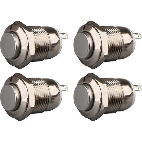 Stück Momentan-Drucktaster, wasserdicht, Edelstahl, Ein/Aus, 12 mm, 2 A, 12 V / 24 V / 125 V / 250 V (Kopf nach oben)