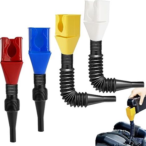 4 Pièces Entonnoir Pliable Carburant Flexible Universel, Huile Moteur, Entonnoirs Multifonctions en Plastique avec Fermoir, Outil de Drainage à Clapet pour Voitures - (1/5)