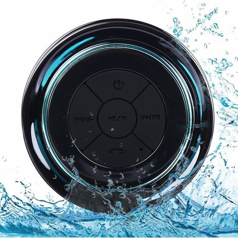 Enceintes Portables Bluetooth, Haut-Parleur Bluetooth sans Fil, Étanche Radios de Douche, Haut-parleur Portable avec FM radio, Waterproof IPX7, paires à tous les appareils Bluetooth (1/5)