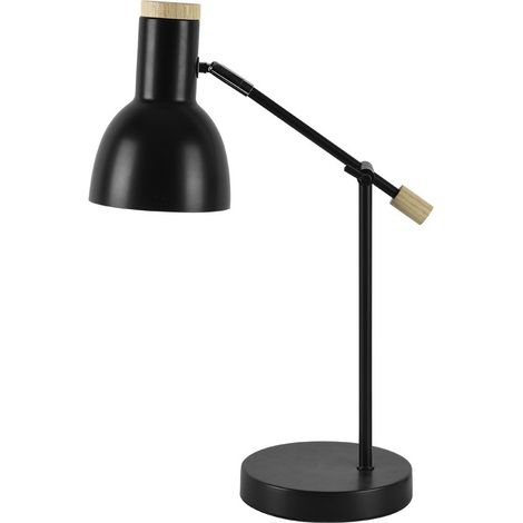 Flexo Articulado Tejo 1xE27 Negro/Haya 50cm Serie Tejo