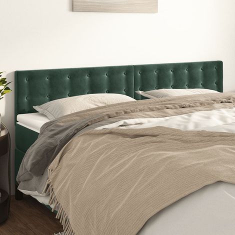 Cabeceros 2 unidades de terciopelo verde oscuro 80x5x78/88 cm vidaXL (1/5)
