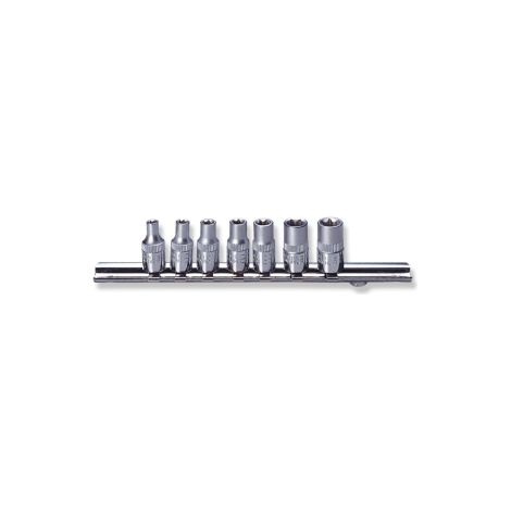 Juego de Puntas Torx de 7 Piezas, Jonnesway, Modelo S06H27S, Uso Mecánico de Precisión, Acero Resistente con Encaje de 1/4" para Mayor Durabilidad