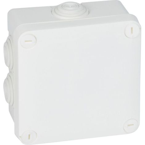 Legrand – Boîte de dérivation étanche 105 x 105 x 55 mm – IP55 pour environnements humides – 7 embouts interchangeables – Fixation rapide