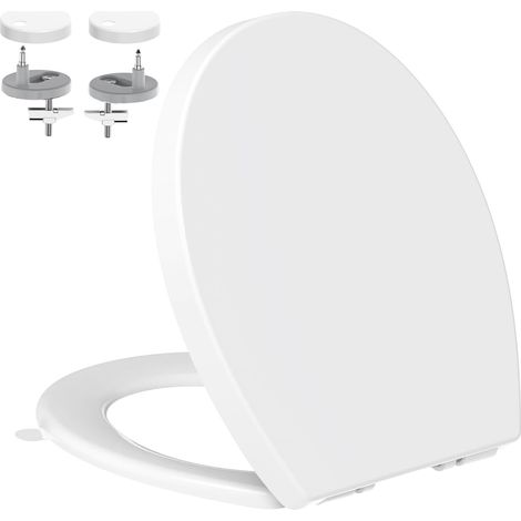 Abattant WC Forme O PP Fermeture Douce Gabarit inclus, Blanc (1/5)