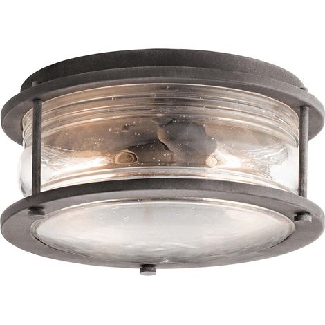Plafoniera da esterno in acciaio vetro D 30,5 cm 1 luce baldacchino in stile coloniale