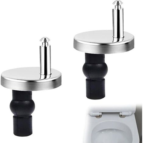 HOXILEELEOLot de 2 charnières pour abattant WC, dégagement rapide, vis en caoutchouc incluses, compatibles avec la plupart des toilettes (1/5)