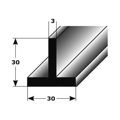 T-Profil "Albarracin" als Montageprofil / Bauprofil, aus Aluminium-1000-30 mm