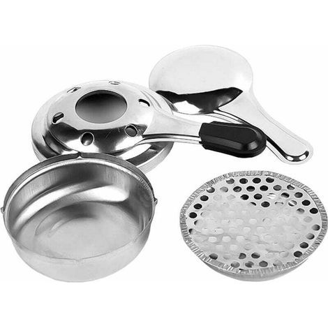 Brûleur d'alcool, Réchaud à Alcool en Acier Inoxydable, Mini Réchaud à Alcool pour l'extérieur, Le Camping, Le Barbecue, Le Chauffage des Aliments (Argent) (1/5)