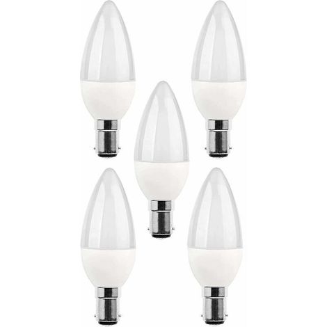 packs d'ampoules LED B15, ampoule incandescente 5 W, 220V 270 lm, lumière du jour 3000 K, ampoule B15 à culot baïonnette, [classe d'efficacité énergétique A+]. (1/4)