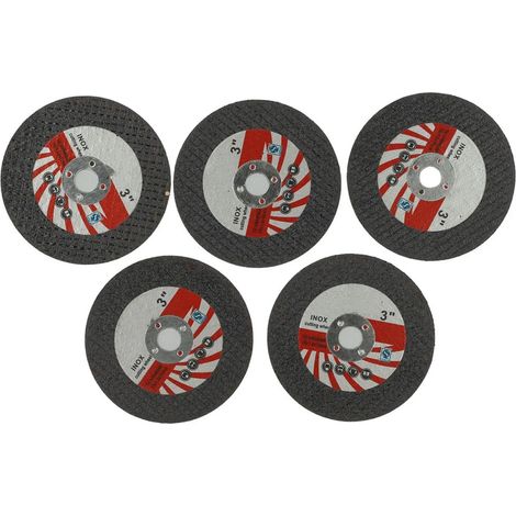 Mini lame de scie pour meuleuse d'angle 3 pouces, lame de coupe 75 mm, disque à meuler pour carrelage, bois et métal, alésage intérieur 10 mm (5 pièces) (1/5)