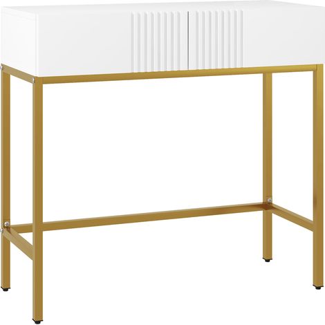 Console table d’appoint ARES blanc et or (1/5)